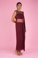 Maroon Draped SareeDSC01542