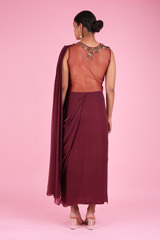 Maroon Draped SareeDSC01545