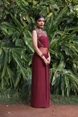 Maroon Draped SareeIMG_4936