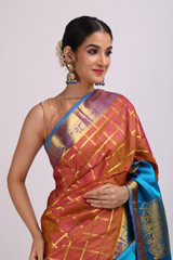 Rust And Blue SareeIMG_6713