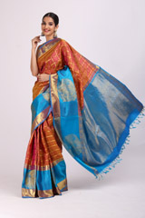 Rust And Blue SareeIMG_6718