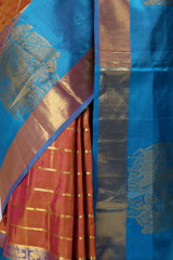 Rust And Blue SareeIMG_6719