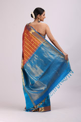 Rust And Blue SareeIMG_6721