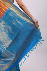 Rust And Blue SareeIMG_6723