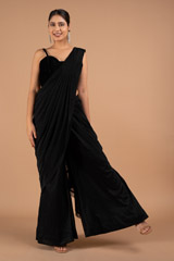 Black Draped Saree GownDSC02198