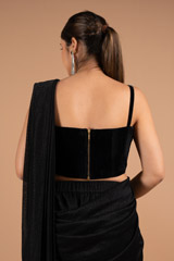 Black Draped Saree GownDSC02199