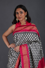 Grey Ikat SareeIMG_5392
