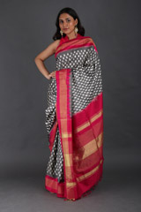 Grey Ikat SareeIMG_5393