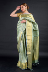 Green Striped Kanchivaram Saree_DSC2349