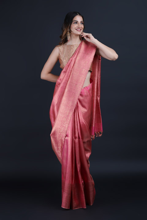 Pink Kanchivaram Saree