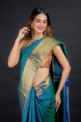 Teal Kanchivaram Saree_DSC2313