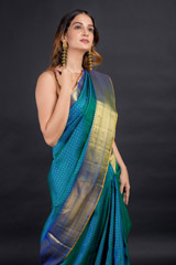 Teal Kanchivaram Saree_DSC2323