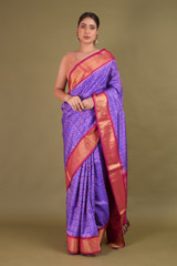 Purple Silk Saree With Red BorderDSC01734
