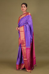 Purple Silk Saree With Red BorderDSC01738