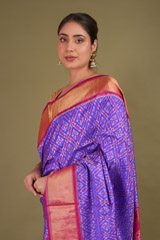 Purple Silk Saree With Red BorderDSC01739