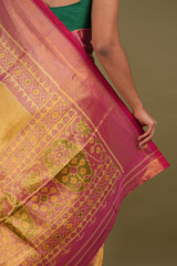 Gold Saree With Pink BorderDSC01981
