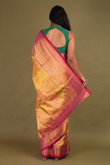 Gold Saree With Pink BorderDSC01983