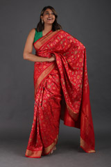 Red Ikat Saree