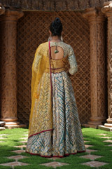 Green Chanderi LehengaIMG_9469