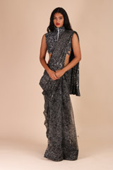 Pixel Printed Embroidered Saree2660_video