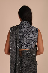 Pixel Printed Embroidered SareeIMG_5875