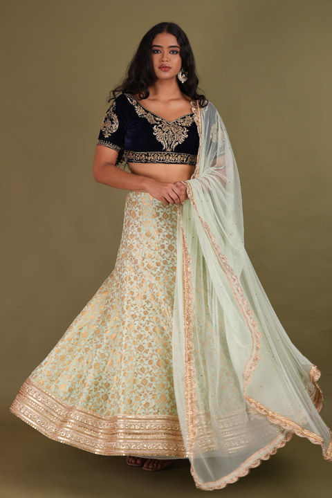 Mint Green Embellished Lehenga