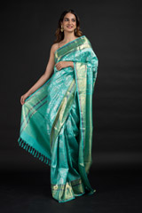 Green Silver Zari Silk Saree_DSC2544