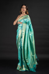 Green Silver Zari Silk Saree
