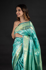 Green Silver Zari Silk Saree_DSC2552