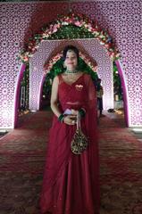 Deep Red Embroidered Lehenga10