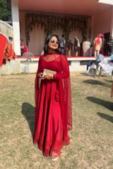 Deep Red Embroidered Lehenga9