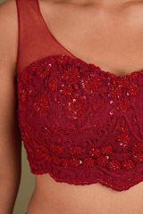 Deep Red Embroidered LehengaDSC01692