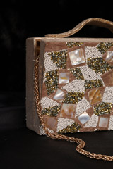 Embellished Fur Suede ClutchIMG_1779