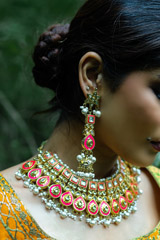 Meenakari Orange Jewelry Set2685