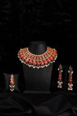 Meenakari Orange Jewelry Set2685_video