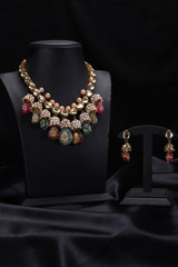 Multicolour Kundan Jewellery Set