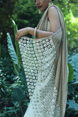 Ivory Gold Rikky Lehenga SareeIMG_8955