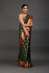 Green Peacock Motif SareeIMG_6665