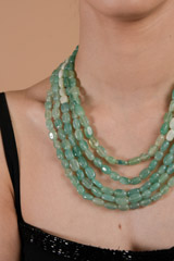 Green Stone 3 Layered Necklace_DTR3253