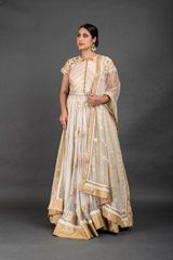Ivory Embroidered Anarkali Set