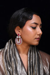 Maroon and White Stone EarringsIMG_0691