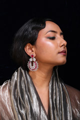 Maroon and White Stone EarringsIMG_0692