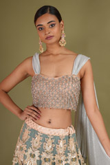 Powder Blue Embroidered LehengaDSC07124