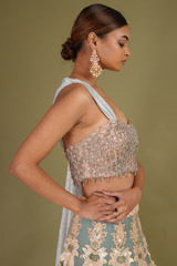 Powder Blue Embroidered LehengaDSC07126