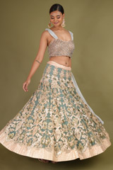 Powder Blue Embroidered LehengaDSC07128