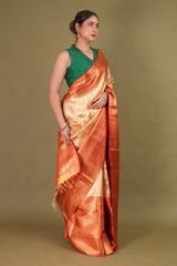 Golden Saree With Red BorderDSC01553