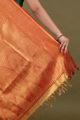 Golden Saree With Red BorderDSC01556