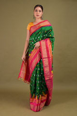 Green Handloom Silk SareeDSC01081