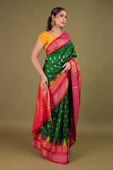 Green Handloom Silk SareeDSC01084