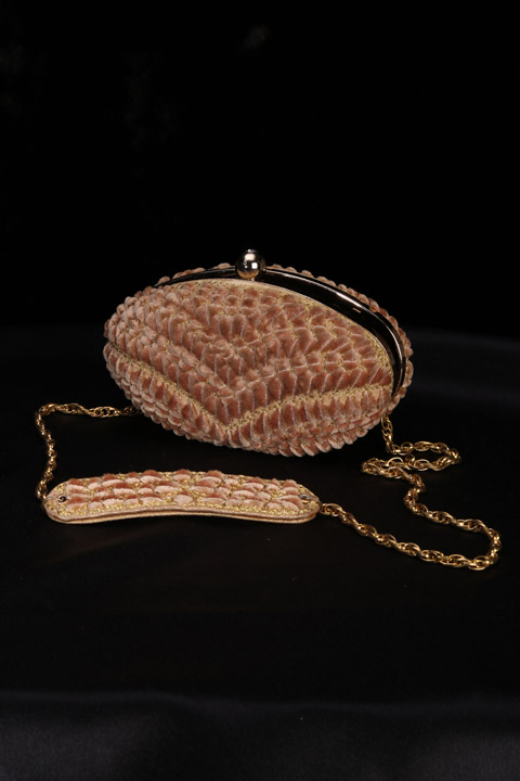 Oval Nude Beige Clutch